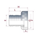 PVC hadicová přípojka s převlečnou maticí 1½" IG x 40 mm-0