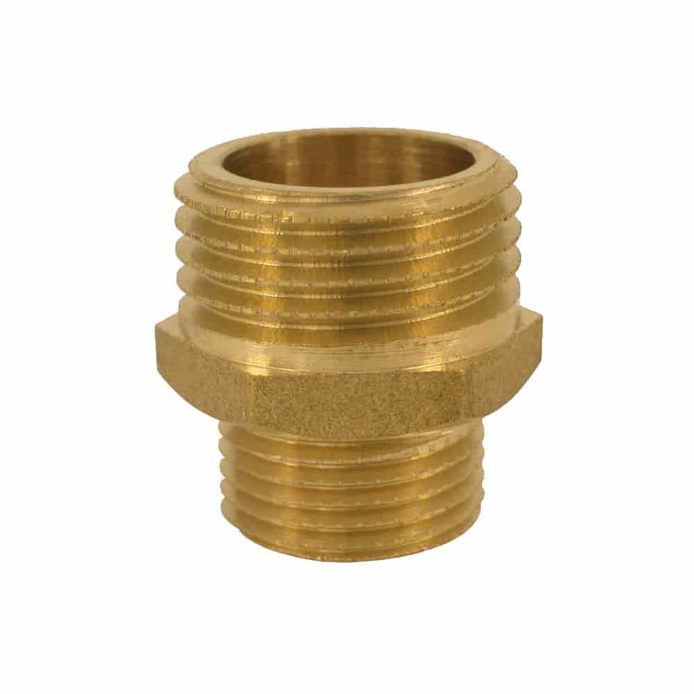 Threaded Fitting Brass Double Nipple Reduced 2" M x 1 1/4" M-0