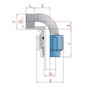 PP PE trubková šroubení 90° úhel 20 x 3/4" IG-0