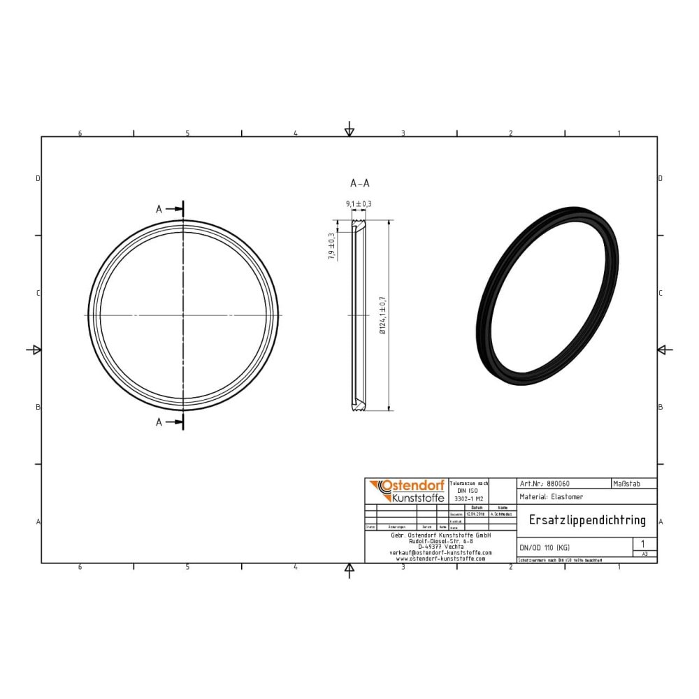 KG Náhradní těsnicí kroužek DN/OD 110 (KG PVC)-1