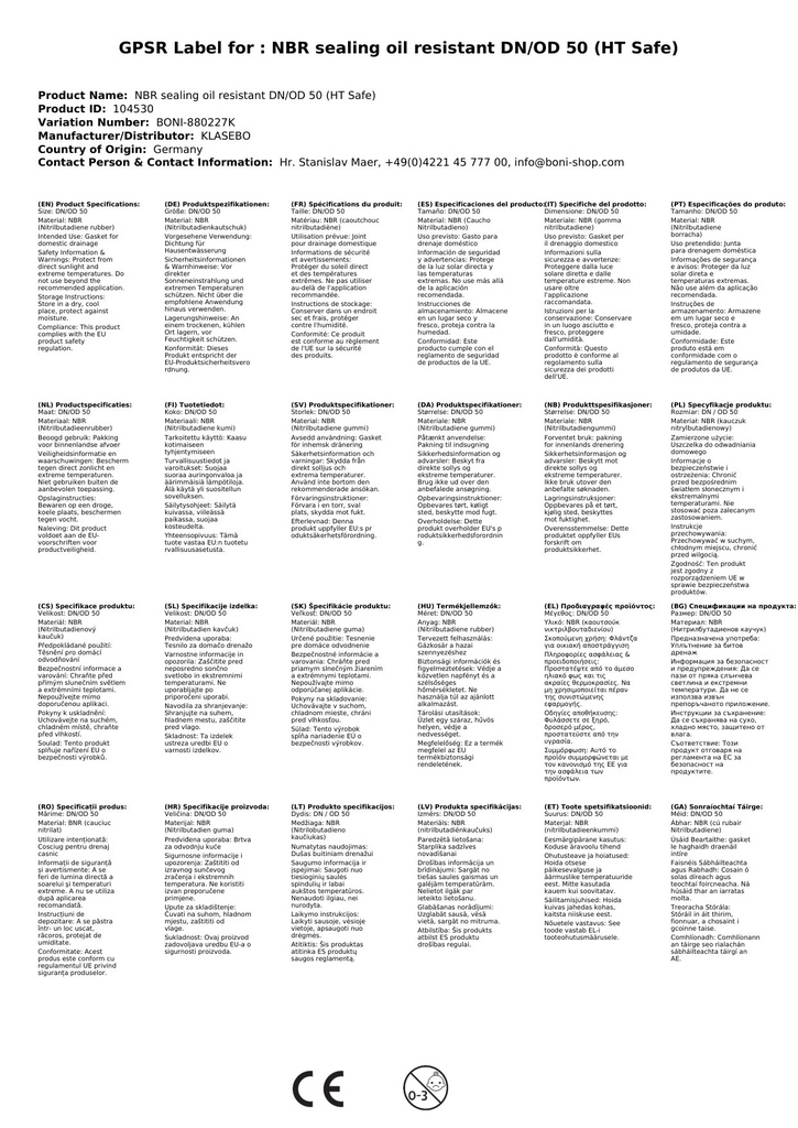 NBR-těsnění -olejivzdorné- DN/OD 50 (HT Safe)-2