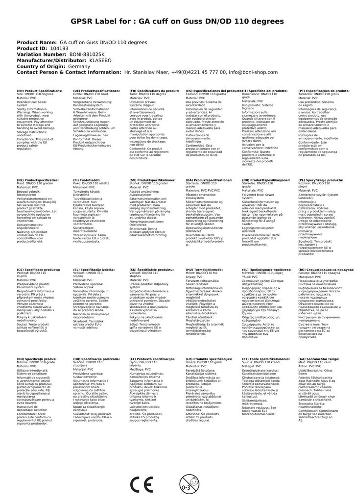 GA-manžeta na litinu DN/OD 110 stupňů-2