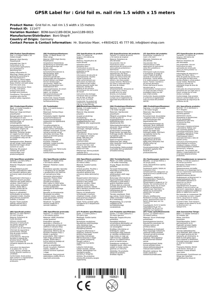 Mřížková fólie s okrajem na hřebíky 1,5 šířka x 15 metrů-4