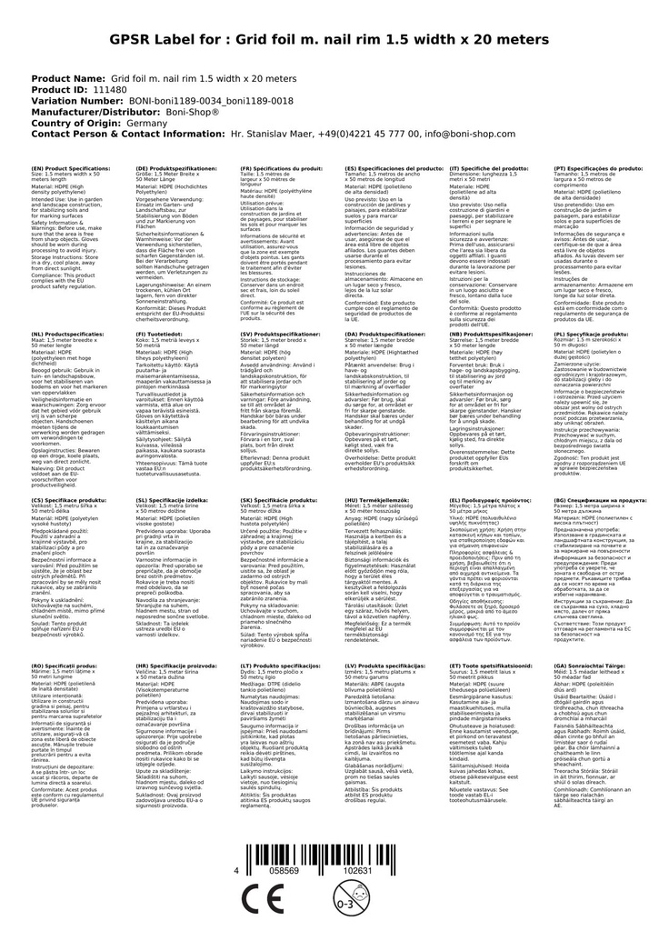 Mřížková fólie s okrajem na hřebíky 1,5 šířka x 20 metrů-4