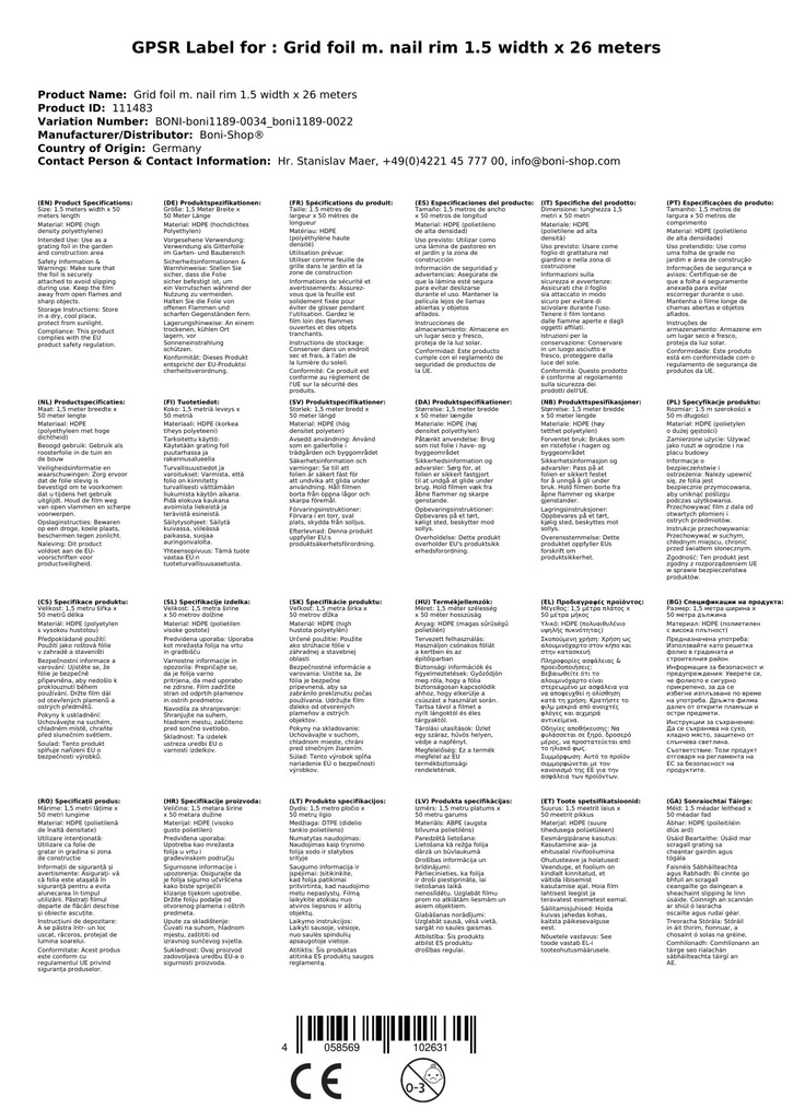 Mřížková fólie s okrajem na hřebíky 1,5 šířka x 26 metrů-4