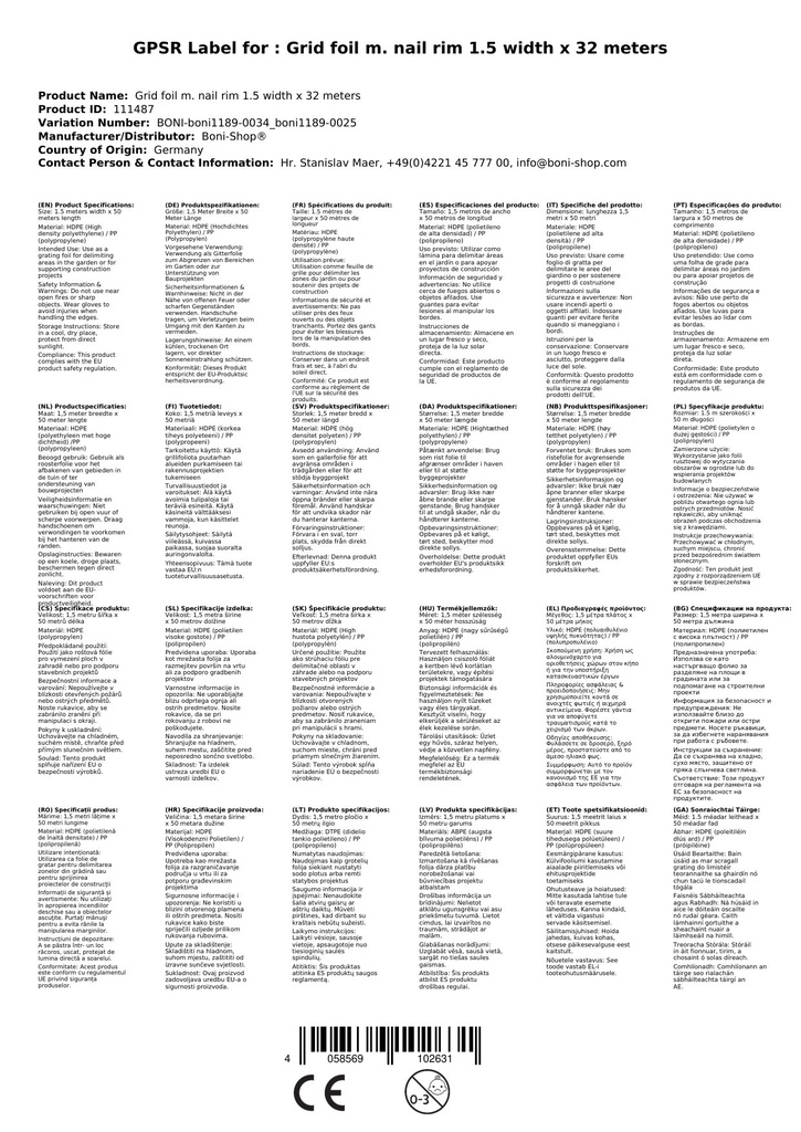 Mřížková fólie s okrajem na hřebíky 1,5 šířka x 32 metrů-4