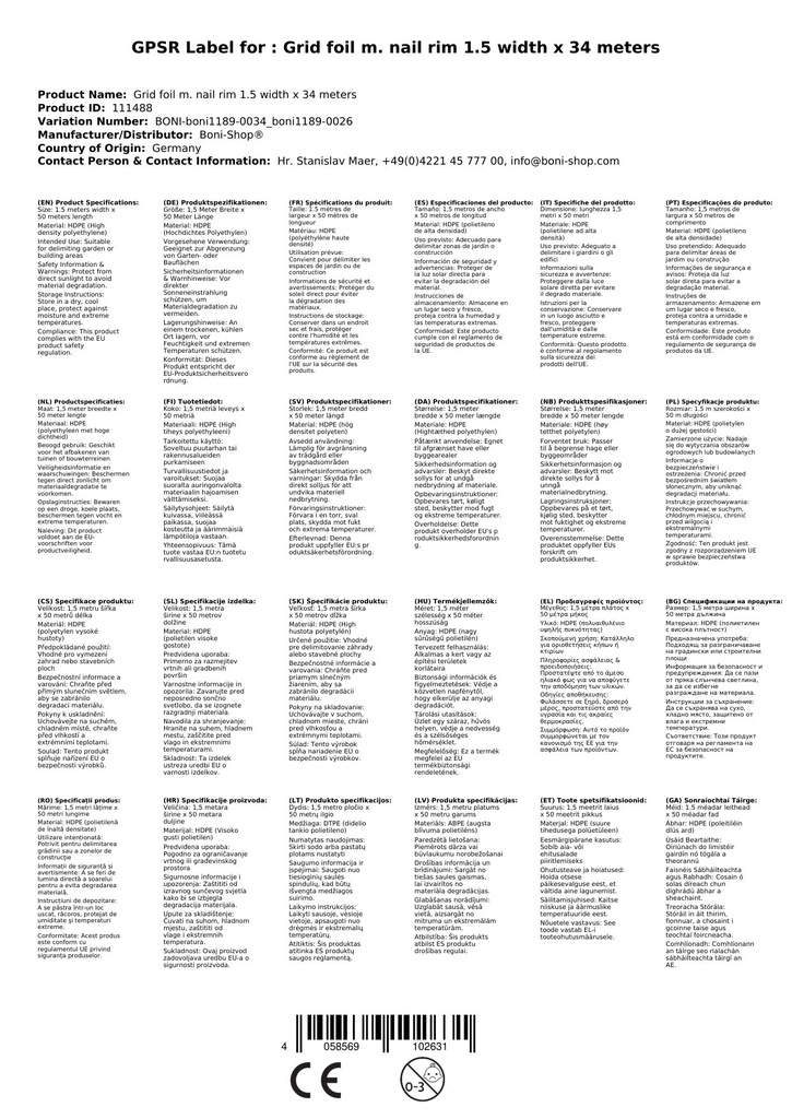 Mřížková fólie s okrajem na hřebíky 1,5 šířka x 34 metrů-4