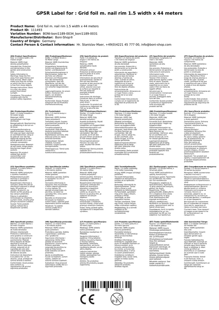 Mřížková fólie s okrajem na hřebíky 1,5 šířka x 44 metrů-4