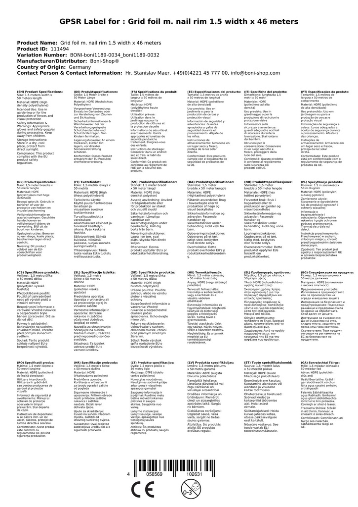 Mřížková fólie s okrajem na hřebíky 1,5 šířka x 46 metrů-4