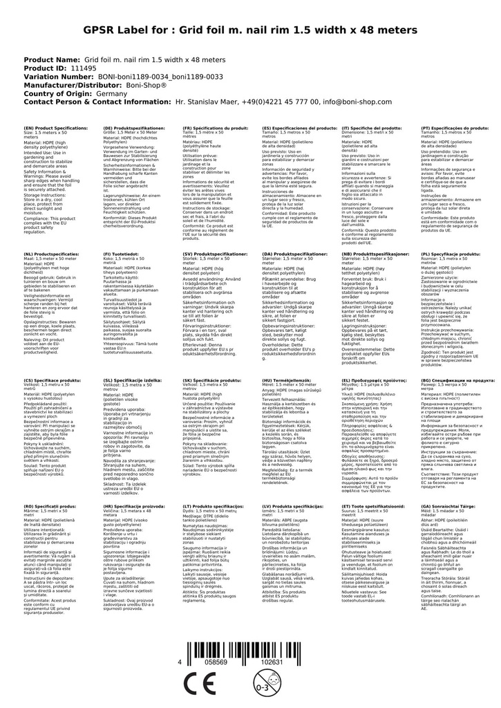 Mřížková fólie s okrajem na hřebíky 1,5 šířka x 48 metrů-4