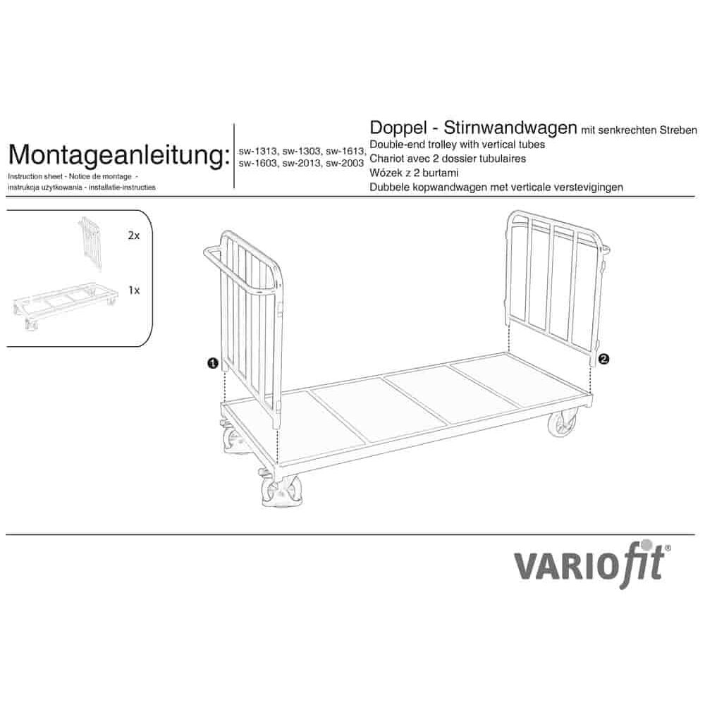 Dvojčelní vozík se vzpěrami 1200 kg Typ S (EV)-0