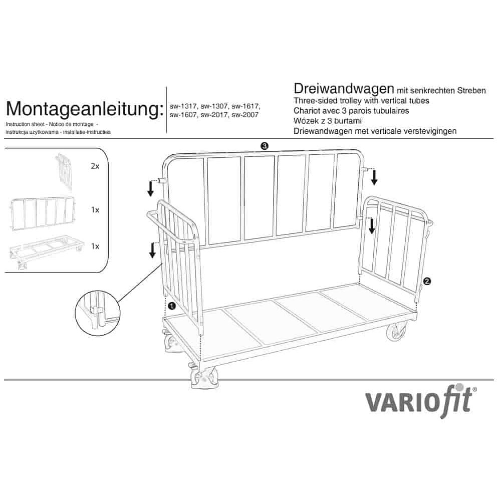 Vozík s třemi stěnami 1200 kg Typ S (EV)-0