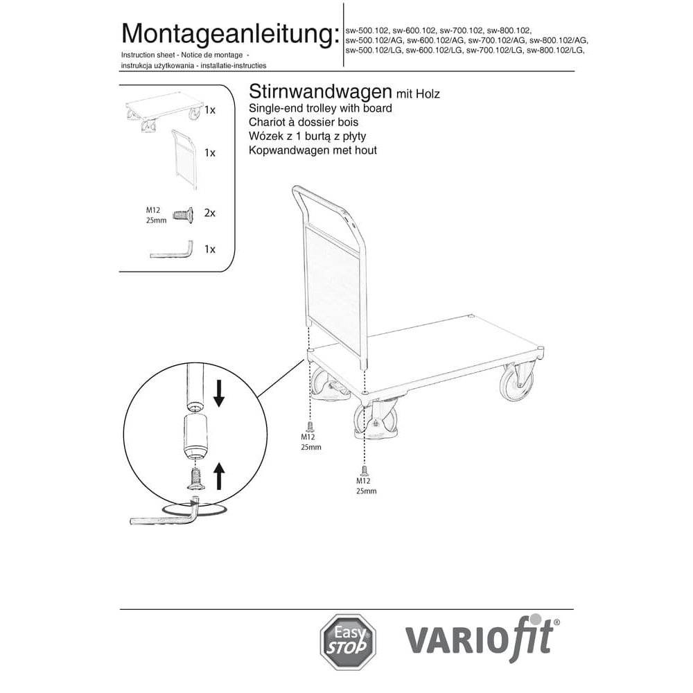 Čelní vozík 400 kg Typ S + EasySTOP-0