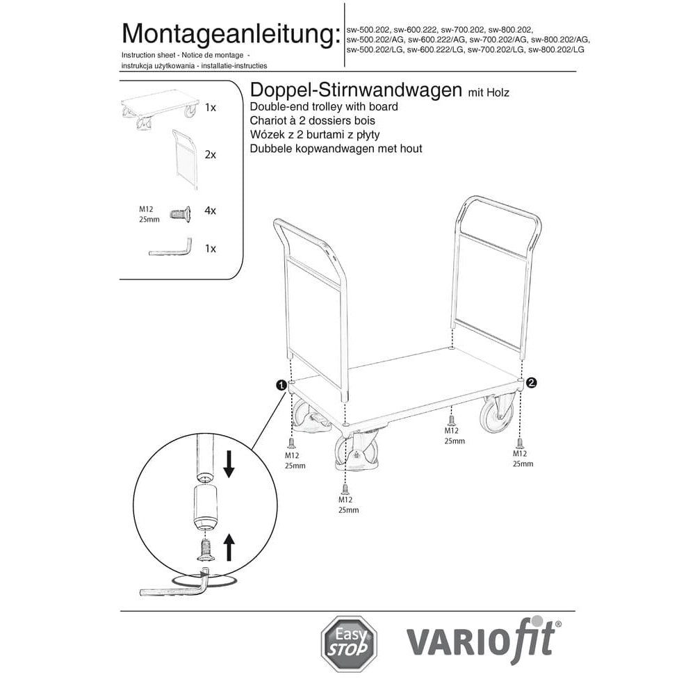 Dvojitý čelní vůz 400 kg Typ S + EasySTOP-0