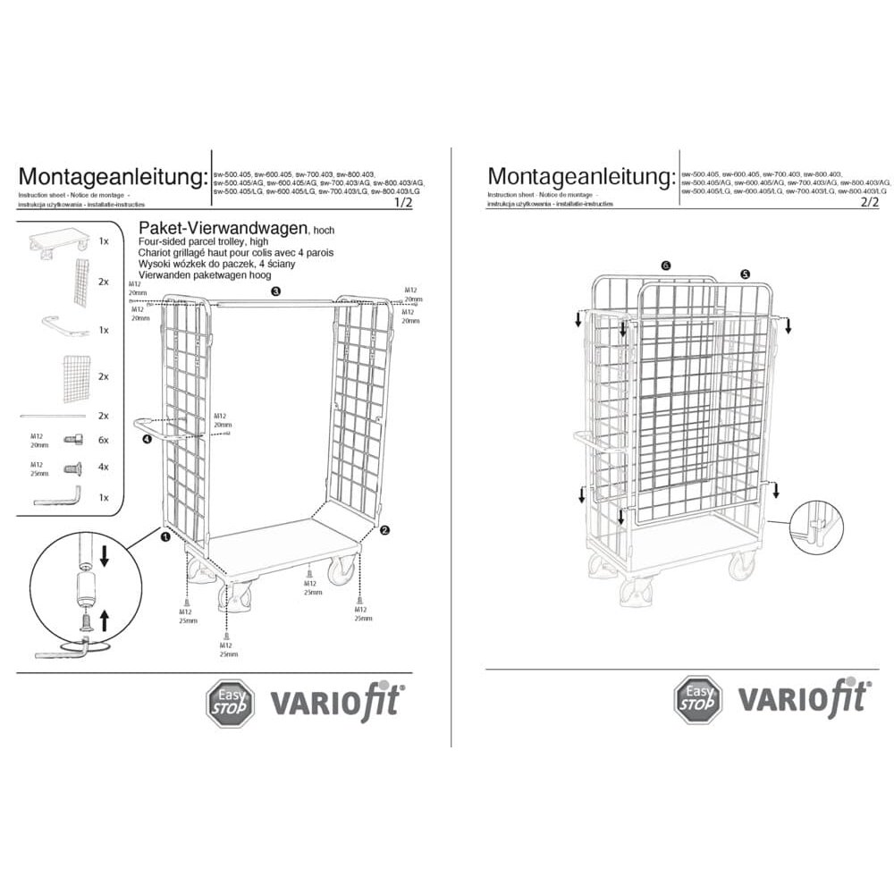 Paket-čtyřstěnný vozík vysoký Typ S + EasySTOP-1