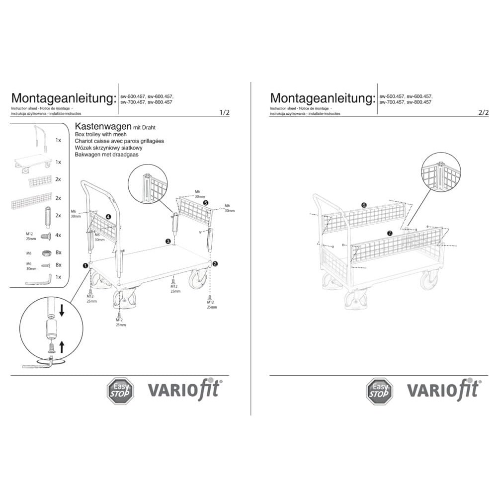 Drátěný koš vozík Typ M + EasySTOP-0