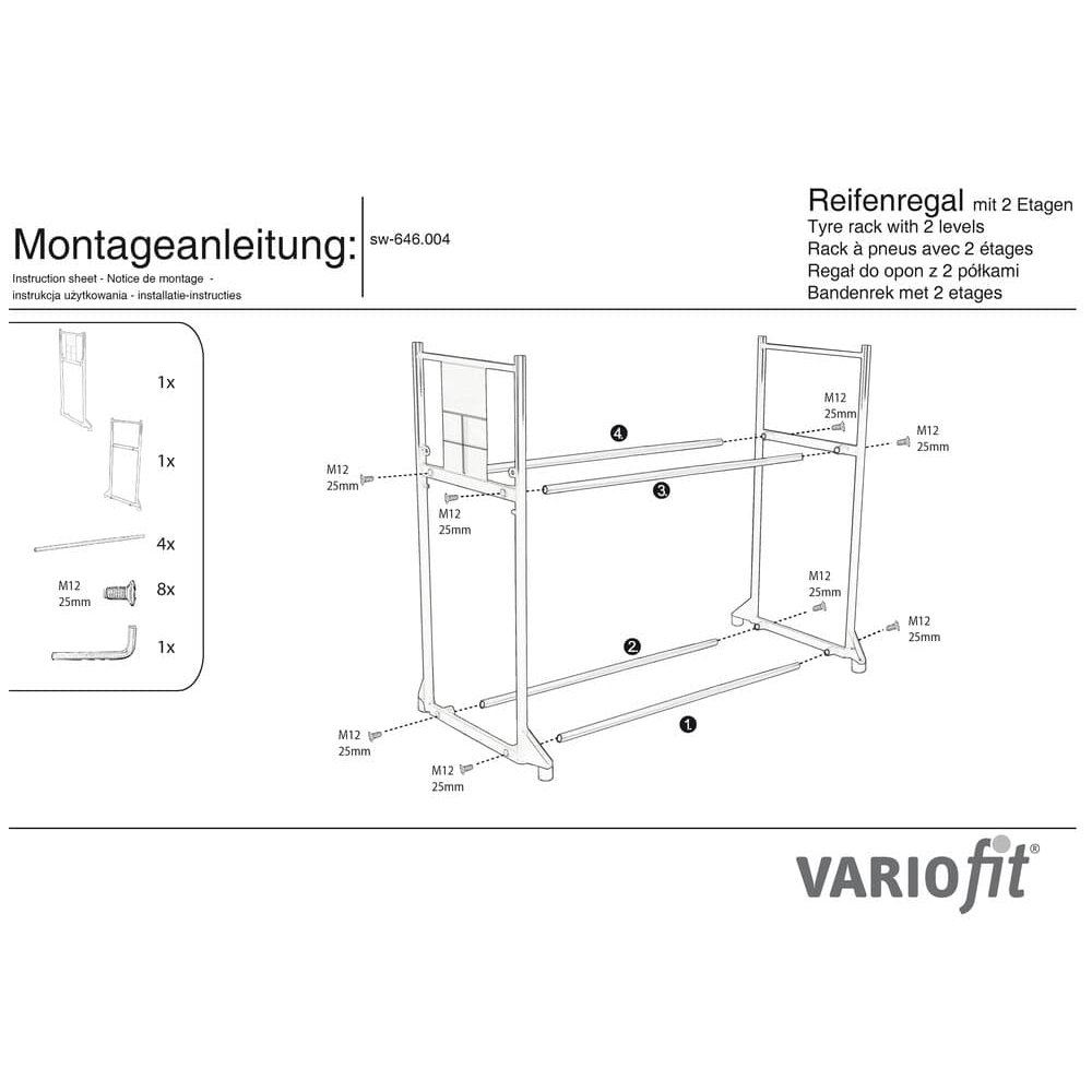 Regál na pneumatiky se 2 úrovněmi 300 kg 1205 x 780 x 1325 mm-0