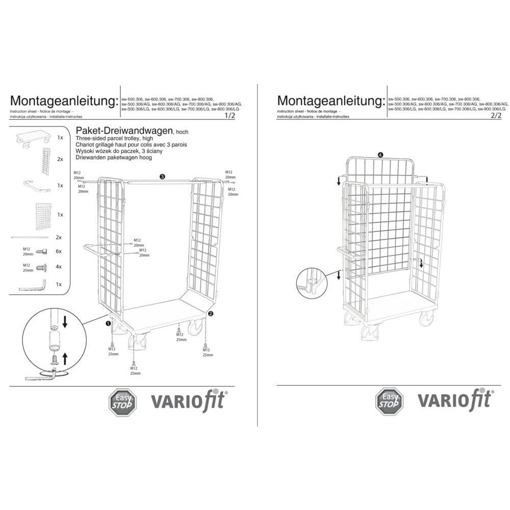 Balíček třístranný vozík vysoký typ L + EasySTOP-0