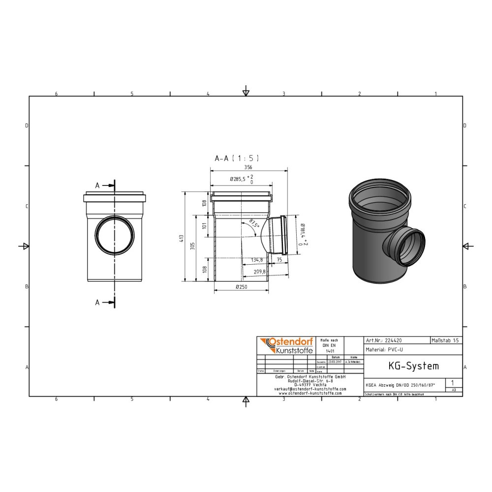 KGEA odbočka DN/OD 250/160 87 stupňů-1