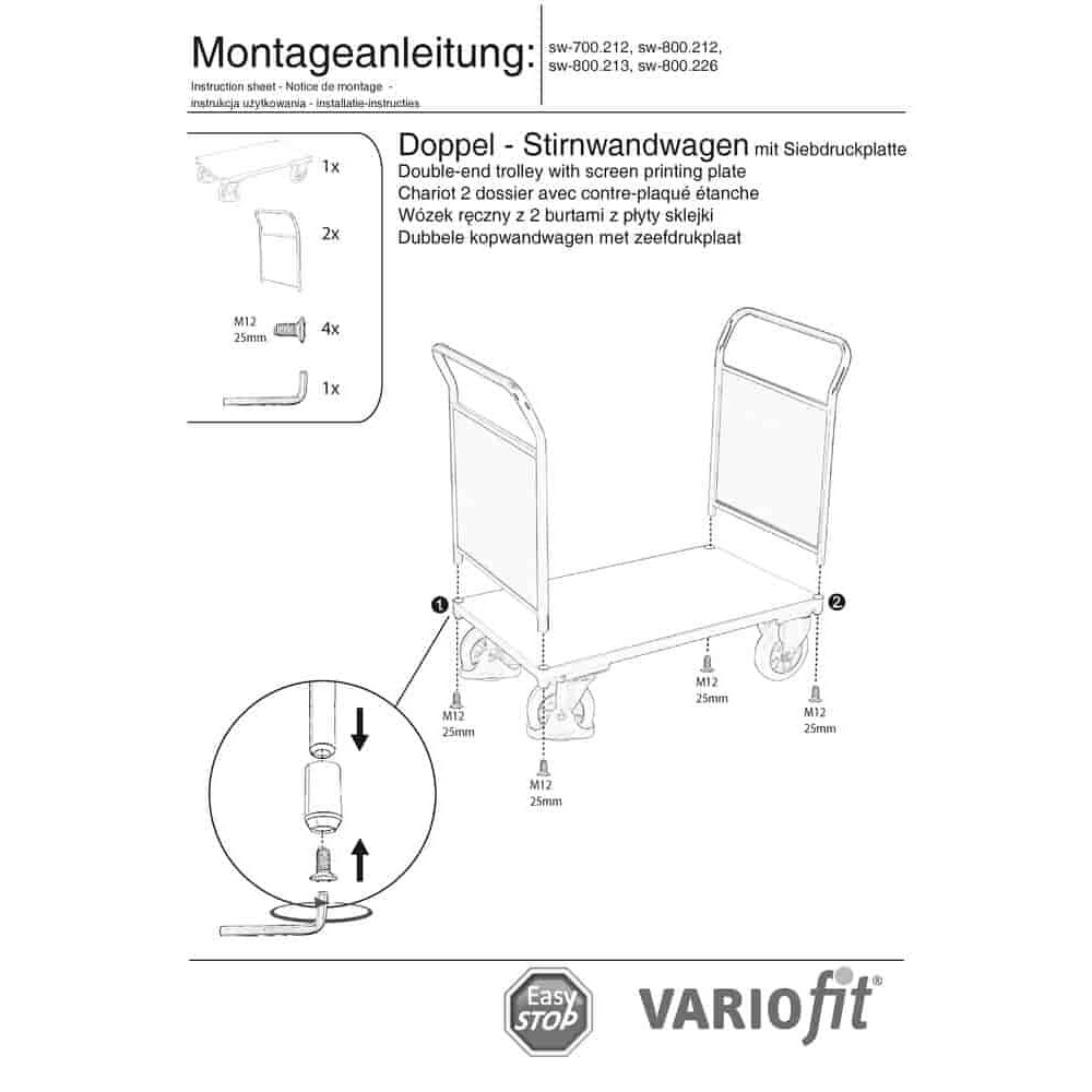 Dvoustranný čelní vozík 1000 kg Typ L + EasySTOP-0