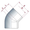 PVC-U 45°Koleno objímka 20 mm PN16-0