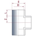 PVC-U T-kus objímka 40 mm PN16-0