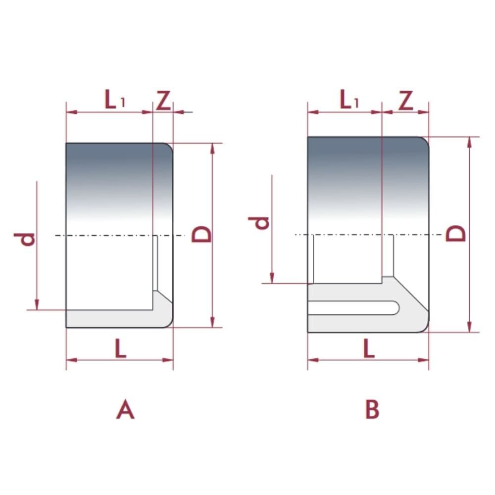 PVC-U redukce krátká 32 mm x 20 mm PN16-0