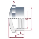 PVC - U Kappe IG 1/2" PN10-0