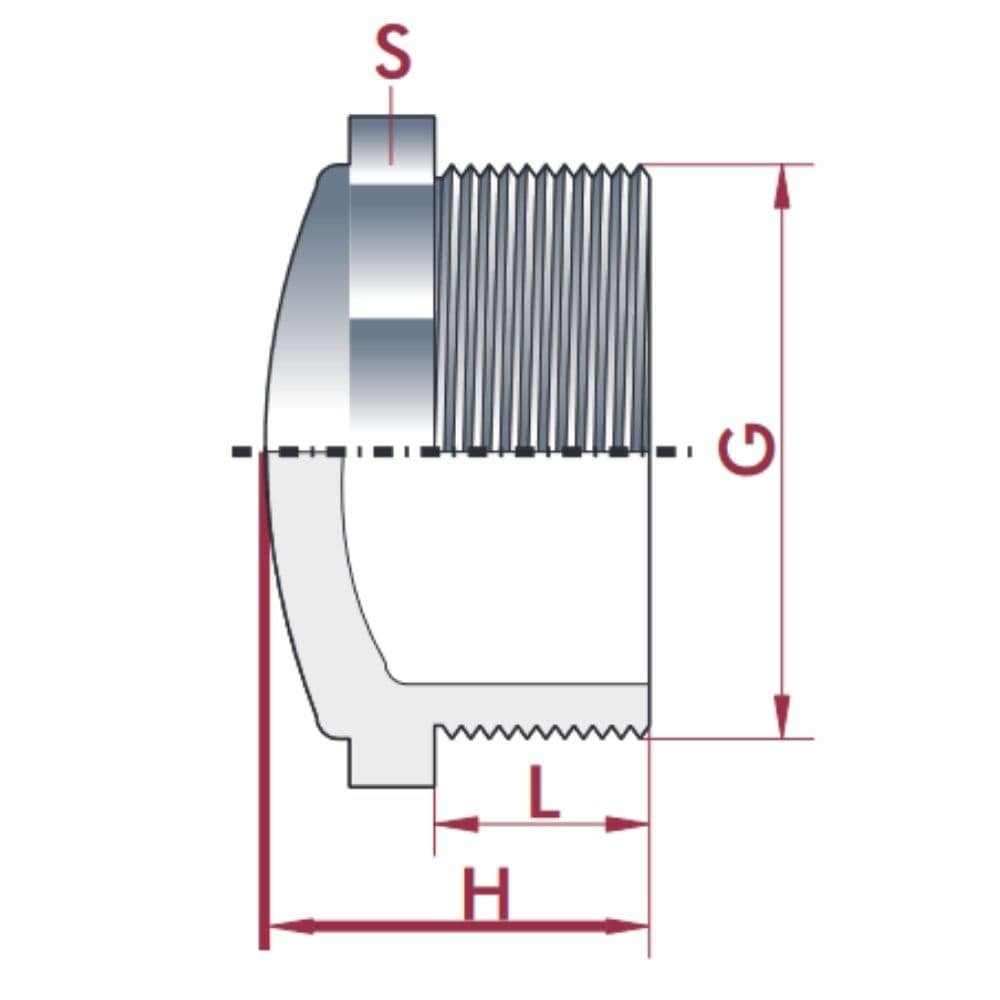 PVC - U Stopfen AG 1/2" PN10-0