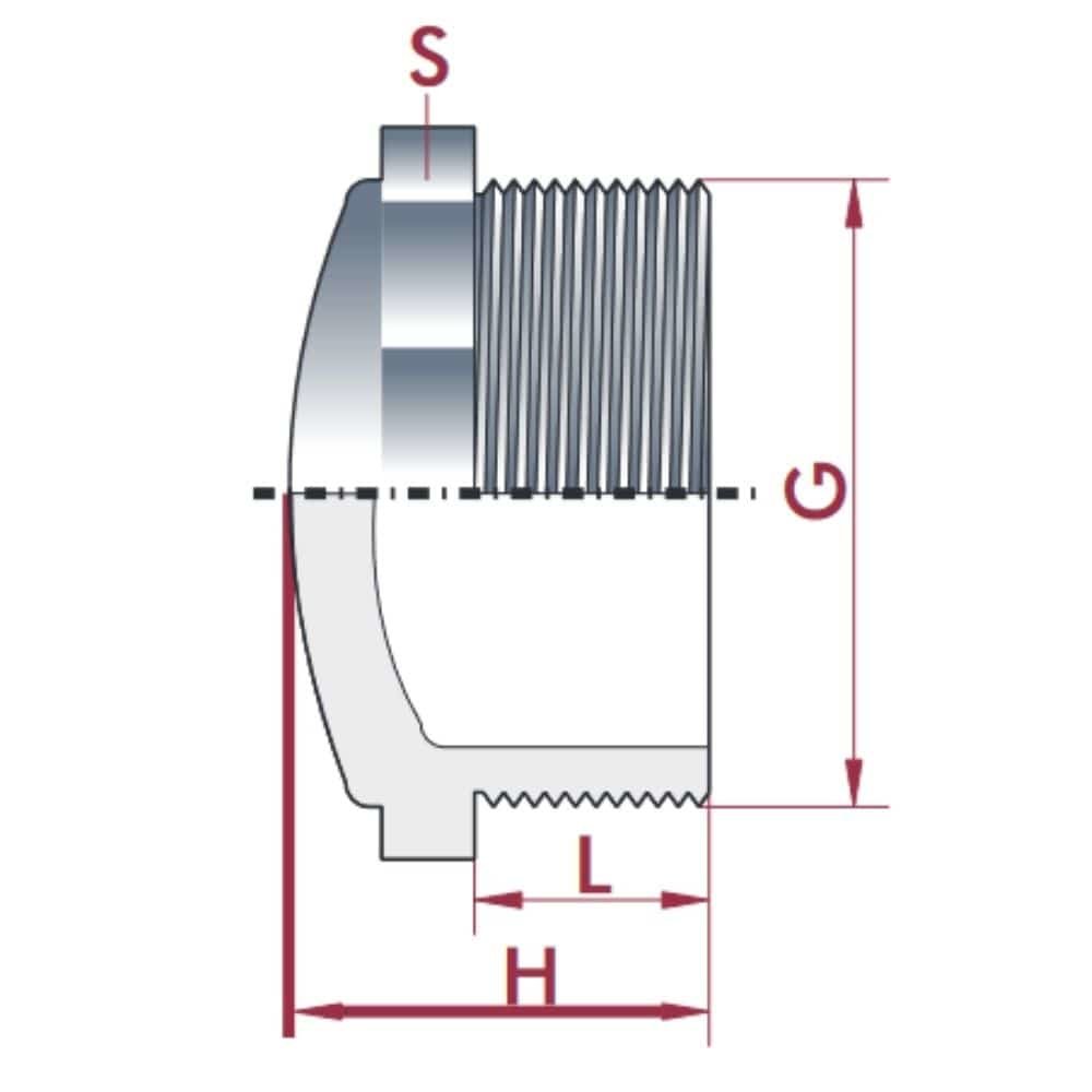 PVC-U Zátka AG 1" PN10-0