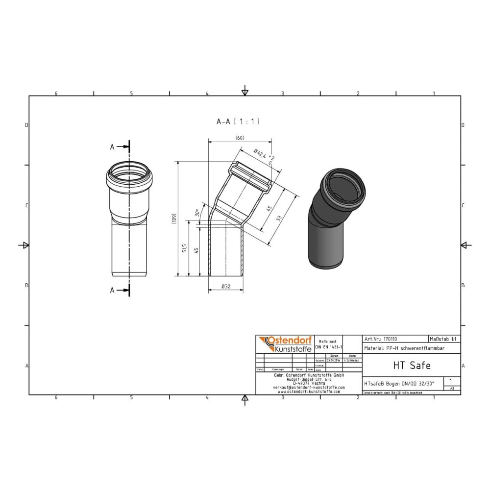 HTsafeB Koleno DN/OD 32 30 Stupňů-1