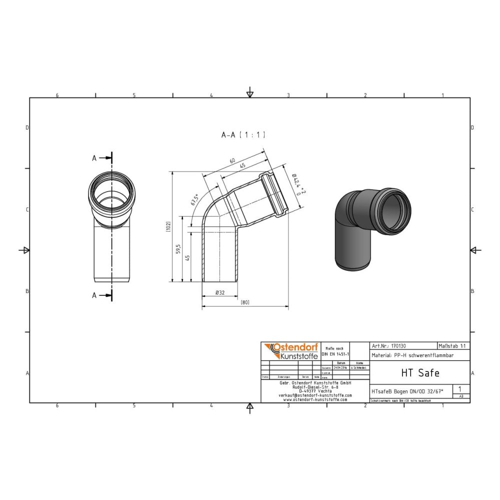 HTsafeB Koleno DN/OD 32 67 Stupňů-1