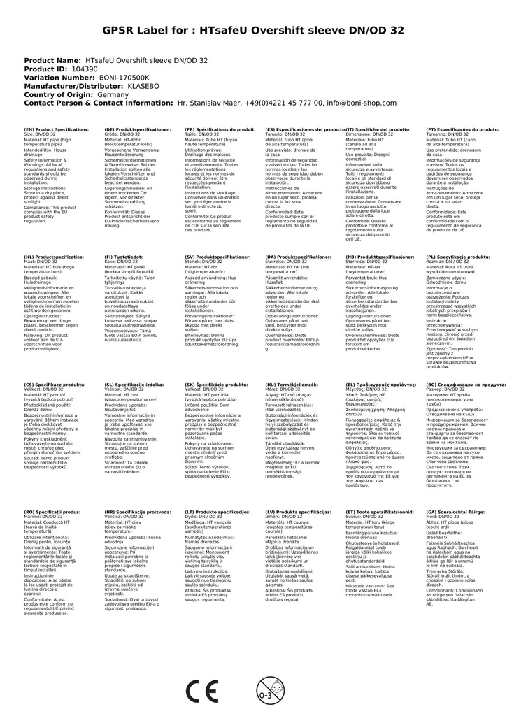 HTsafeU Přesuvná spojka DN/OD 32-3