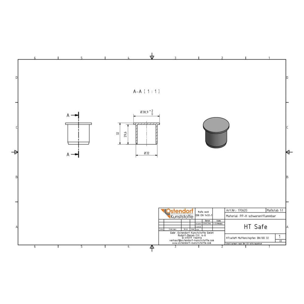 HTsafeEM DN/OD 40 x 150 mm-1