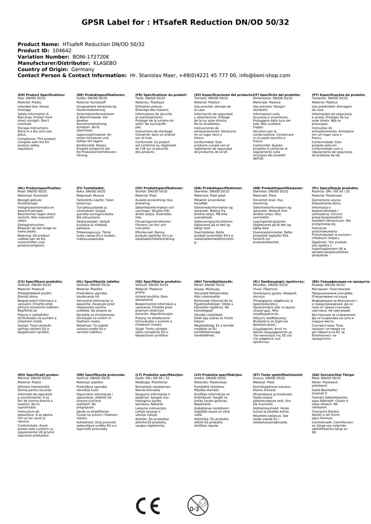 HTsafeL dlouhá spojka DN/OD 50-2