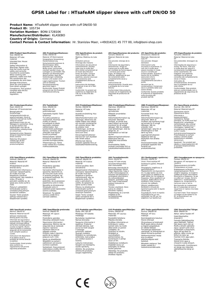 HTsafeAM nástrčná spojka s manžetou DN/OD 50-2