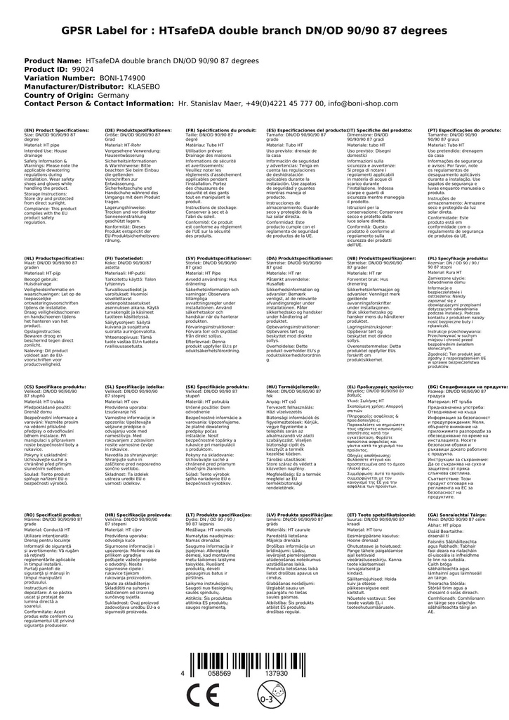 HTsafeDA Dvojitá odbočka DN/OD 90/90/90 87 stupňů-2