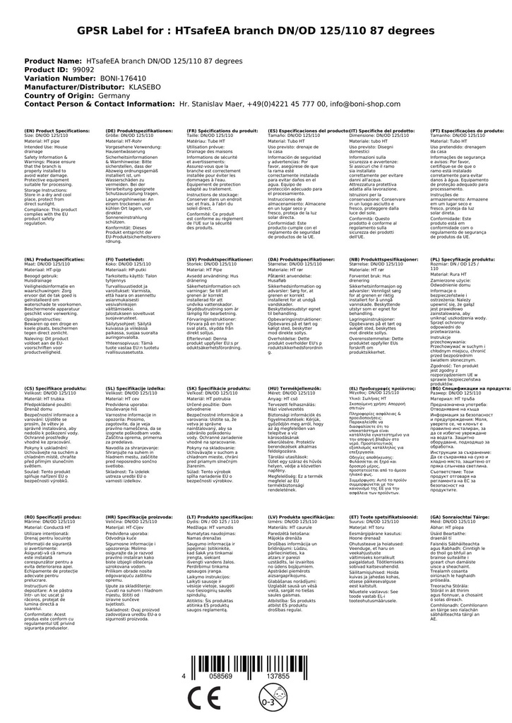 HTsafeU Překrývací spojka DN/OD 125-2