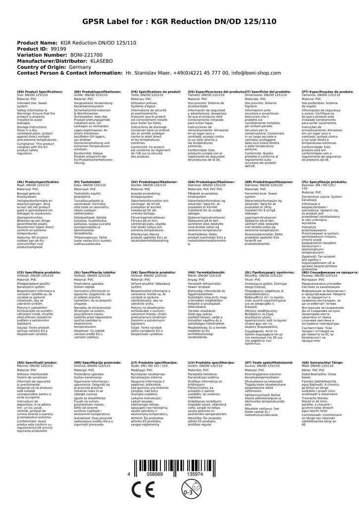 KGAM Nástavná spojka DN/OD 125-3