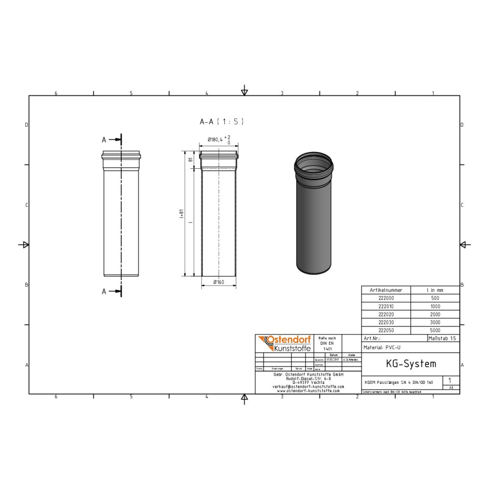 KGEM Trubka SN 4 DN/OD 160 x 2000 mm-1