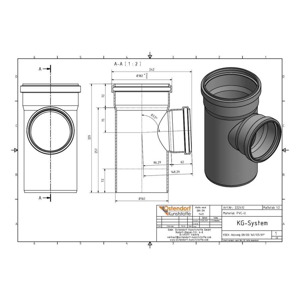 KGEA odbočka DN/OD 160/110 87 stupňů-1