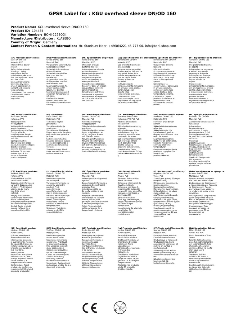 KGMM Dvojitá objímka s přírubou DN/OD 160-3