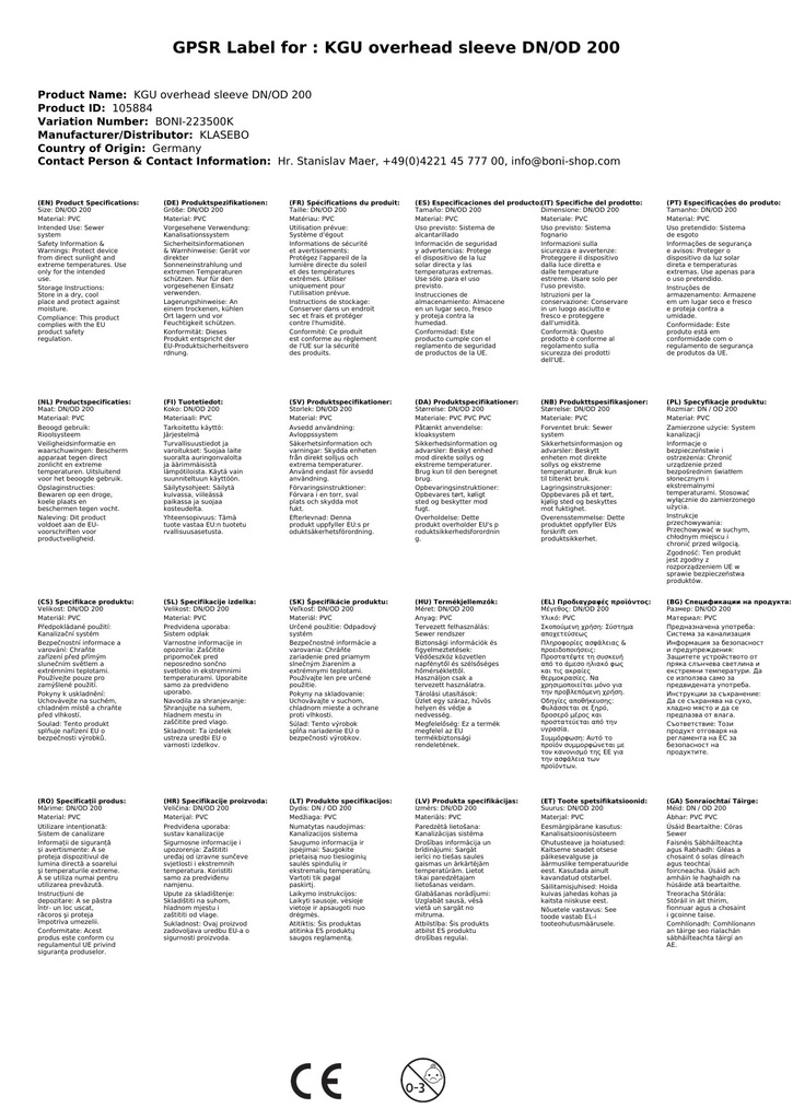 KGU Přesuvná spojka DN/OD 200-3