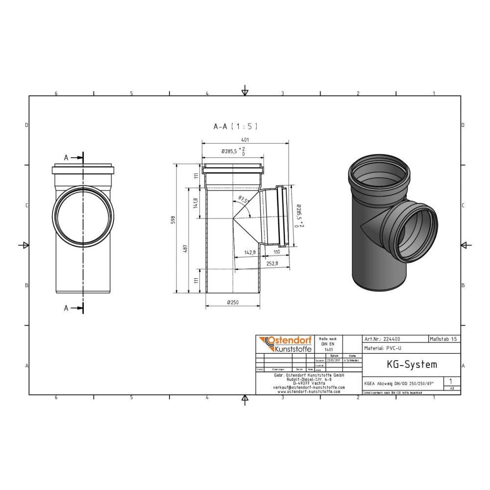 KGEA odbočka DN/OD 250/250 87 stupňů-1