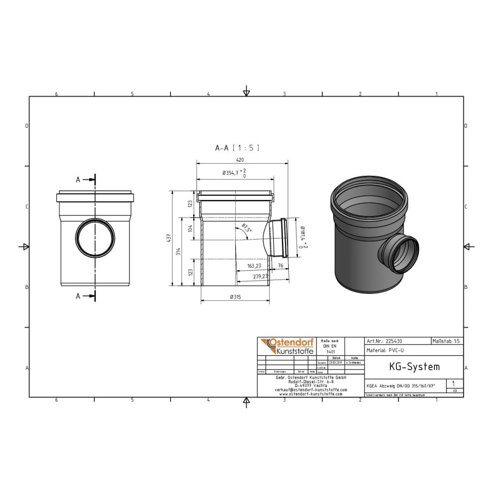 KGEA odbočka DN/OD 315/160 87 stupňů-1