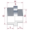 PVC - U redukovaná dvojitá vsuvka AG 1 1/4" x 3/4"-0