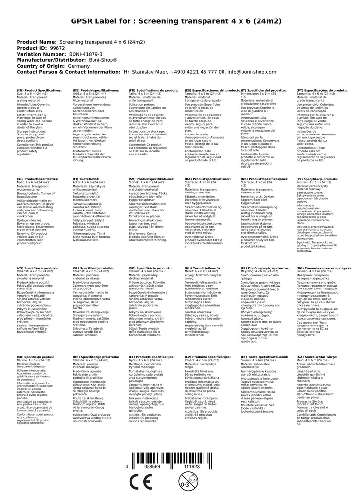 Mřížková fólie - krycí plachta transparentní 4 x 6 (24m²)-3