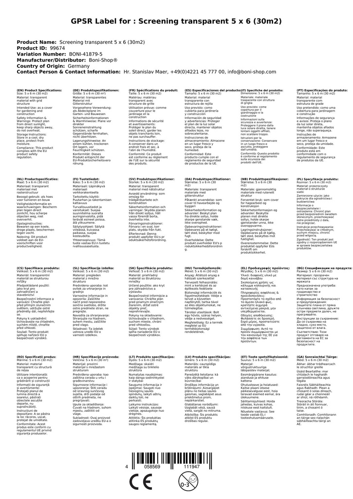 Mřížková fólie - krycí plachta transparentní 5 x 6 (30m²)-3