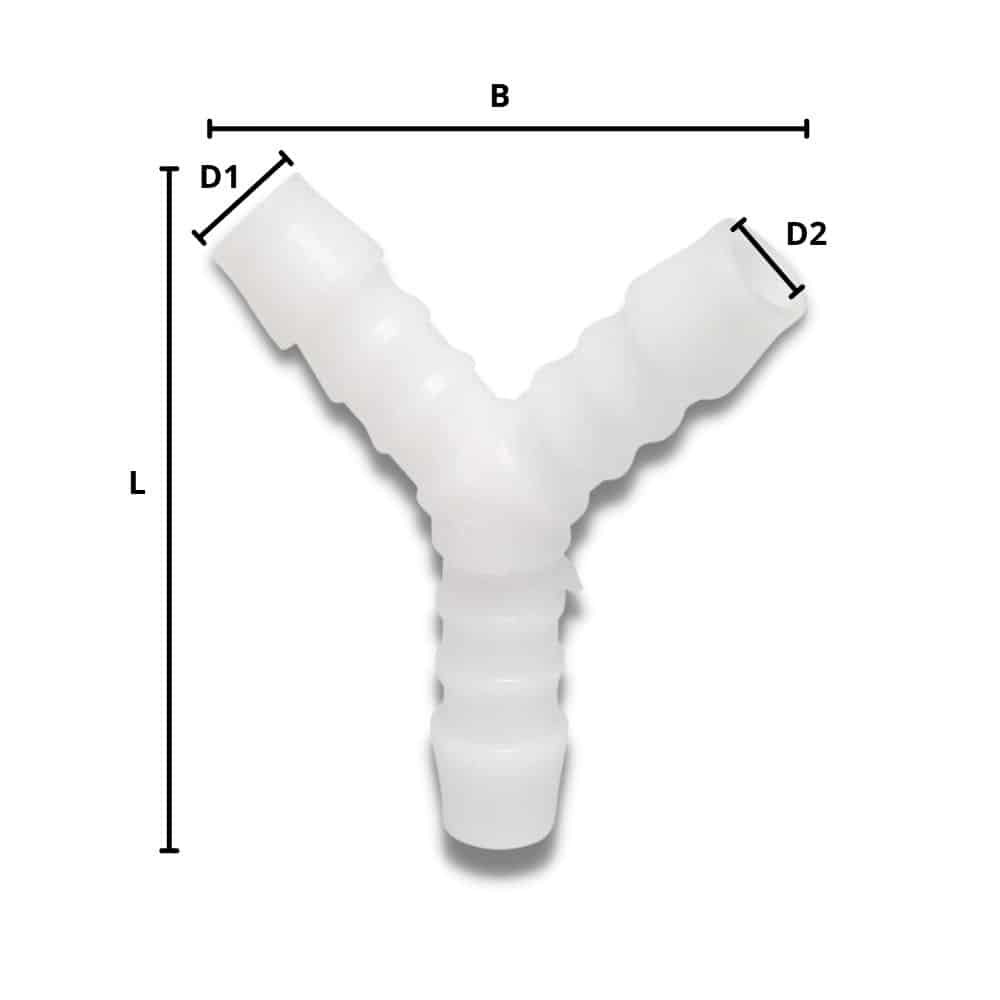 Plastový spojovací díl Y-kus 4 mm-0