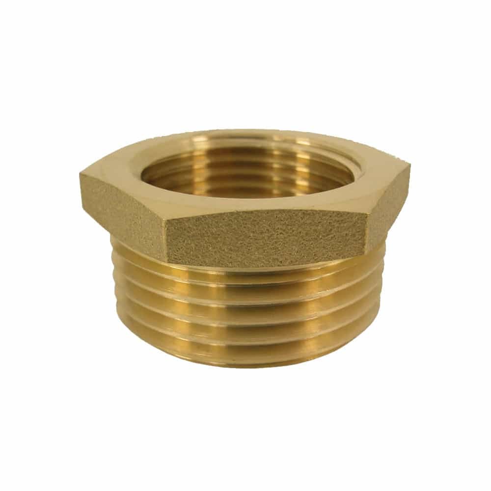 Threaded Fitting Brass Reducer 1 1/4" M x 1/2" F